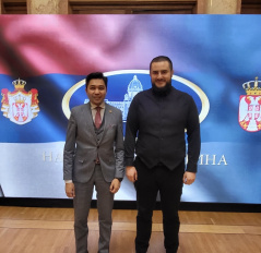 17 Janury 2024 National Assembly Deputy Speaker Usame Zukorlic and the outgoing Head of the Mission of the Embassy of Malaysia in Serbia Mohd Khairul Tazril Bin Tarmizi